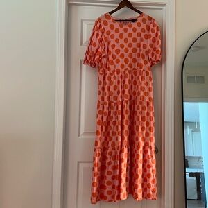 WHO WHAT WEAR -Target -long pink and orange polka dot dress. Worn once